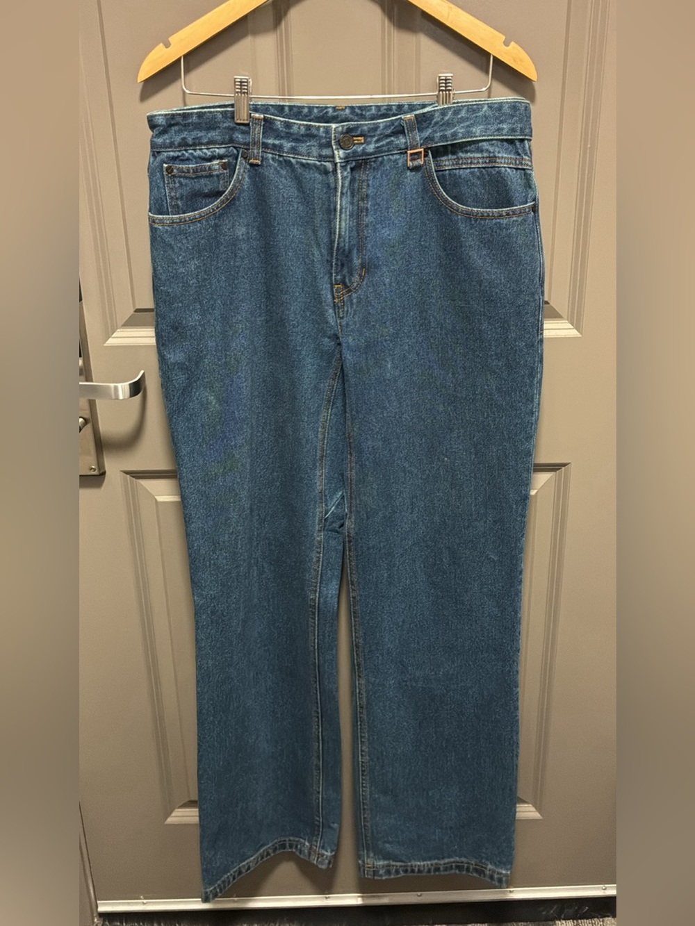 Wooyoungmi Men's Straight Blue Denim Jeans
